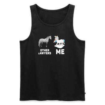 Autres avocats Me Licorne Cheval - Débardeur bio Premium Homme - noir - Devant - Michal (187cm)