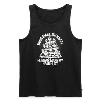 Dogs Make Me Happy Human Make My Head Hurt Doglove - Men's Premium Organic Tank Top - black - Front - AI Model Male 178 light (178cm)