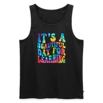 It's A Beautiful Day For Learning - Men's Premium Organic Tank Top - black - Front - Michal (187cm)