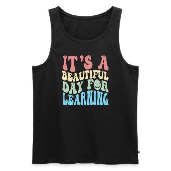 It's A Beautiful Day For Learning - Men's Premium Organic Tank Top - black - Front - Michal (187cm)