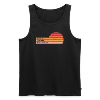 Aufgewachsen von einem großen Mann mit einem großen Herzen Vatertag - Männer Premium Bio Tank Top - Schwarz - Vorne - Michal (187cm)