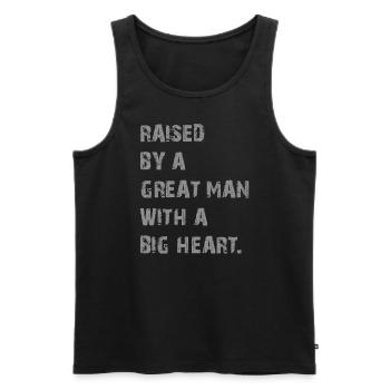 Aufgewachsen von einem großen Mann mit einem großen Herzen Vatertag - Männer Premium Bio Tank Top - Schwarz - Vorne - Michal (187cm)
