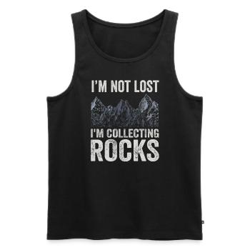 Ich bin nicht verloren Ich sammle Steine Lustige Geologie - Männer Premium Bio Tank Top - Schwarz - Vorne - Michal (187cm)