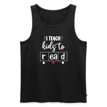 I Teach Kids To Read Science Teachers Reading - Men's Premium Organic Tank Top - black - Front - Michal (187cm)