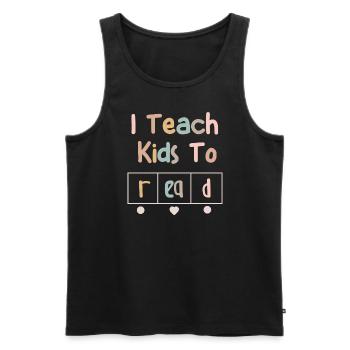 J’apprends aux enfants à lire les professeurs de sciences Lecture - Débardeur bio Premium Homme - noir - Devant - Michal (187cm)
