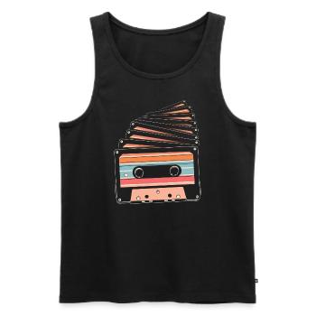 80's Cassette Tape 1990s Pencil Winding Cassette - Men's Premium Organic Tank Top - black - Front - Michal (187cm)