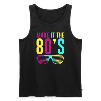 80er Die Musik der 80er - Männer Premium Bio Tank Top - Schwarz - Vorne - AI Model Male 178 light (178cm)