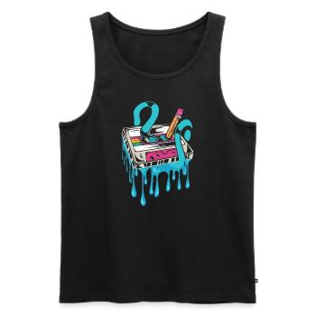 80's Cassette Tape 1990s Pencil Winding Cassette - Men's Premium Organic Tank Top - black - Front - Michal (187cm)