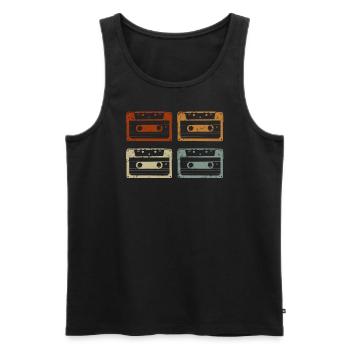 80's Cassette Tape 1990s Pencil Winding Cassette - Men's Premium Organic Tank Top - black - Front - Michal (187cm)