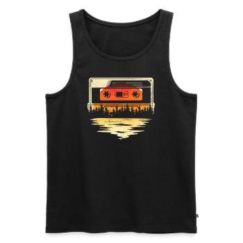 80's Cassette Tape 1990s Pencil Winding Cassette - Men's Premium Organic Tank Top - black - Front - Michal (187cm)