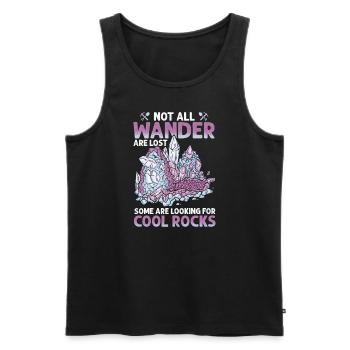 Wandern Sie auf der Suche nach coolen Felsen - Männer Premium Bio Tank Top - Schwarz - Vorne - AI Model Male 178 light (178cm)