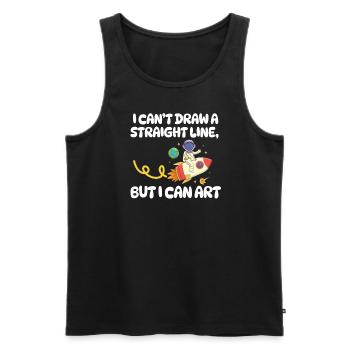 Ich kann keine gerade Linie zeichnen, aber ich kann Kunst - Männer Premium Bio Tank Top - Schwarz - Vorne - Michal (187cm)