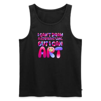 Ich kann keine gerade Linie zeichnen, aber ich kann Kunst - Männer Premium Bio Tank Top - Schwarz - Vorne - Michal (187cm)
