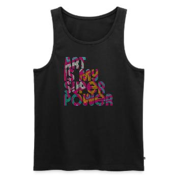 Art Is My Superpower - Men's Premium Organic Tank Top - black - Front - Michal (187cm)