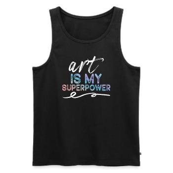 Art Is My Superpower - Men's Premium Organic Tank Top - black - Front - Michal (187cm)