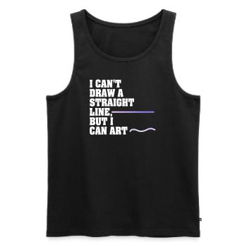 Ich kann keine gerade Linie zeichnen, aber ich kann Kunst - Männer Premium Bio Tank Top - Schwarz - Vorne - Michal (187cm)