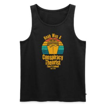 Noah war ein Verschwörungstheoretiker und es regnete - Männer Premium Bio Tank Top - Schwarz - Vorne - Michal (187cm)