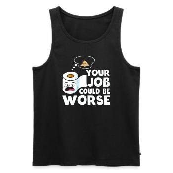 Dein Job könnte schlimmer sein Toilettenpapier - Männer Premium Bio Tank Top - Schwarz - Vorne - AI Model Male 178 light (178cm)