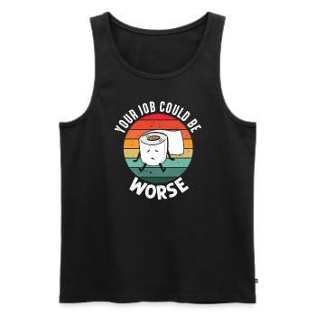 Your Job Could Be Worse Toilet Paper - Men's Premium Organic Tank Top - black - Front - Michal (187cm)