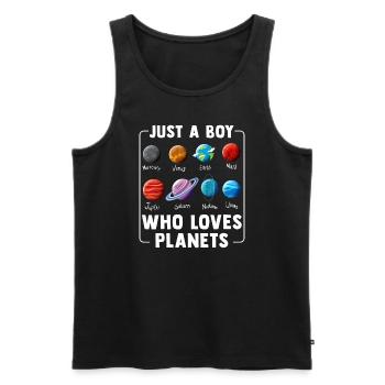 Just A Boy Who Loves Planets Solar System - Men's Premium Organic Tank Top - black - Front - Michal (187cm)