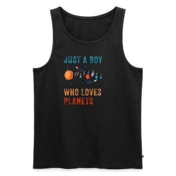 Just A Boy Who Loves Planets Solar System - Men's Premium Organic Tank Top - black - Front - Michal (187cm)
