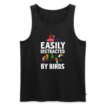 Easily Distracted By Birds Bird Lover - Men's Premium Organic Tank Top - black - Front - AI Model Male 178 light (178cm)