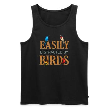 Easily Distracted By Birds Bird Lover - Men's Premium Organic Tank Top - black - Front - AI Model Male 178 light (178cm)
