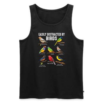 Easily Distracted By Birds Bird Lover - Men's Premium Organic Tank Top - black - Front - AI Model Male 178 light (178cm)