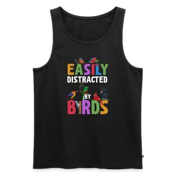 Easily Distracted By Birds Bird Lover - Men's Premium Organic Tank Top - black - Front - AI Model Male 178 light (178cm)
