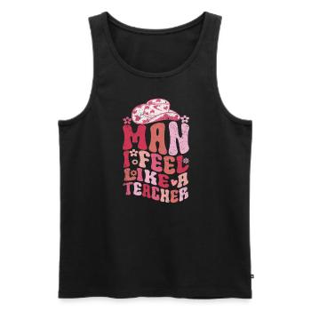 Man I Feel like a Teacher - Men's Premium Organic Tank Top - black - Front - Michal (187cm)