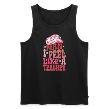 Man I Feel like a Teacher - Men's Premium Organic Tank Top - black - Front - Michal (187cm)