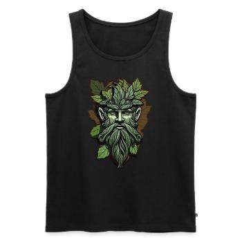 Emerald Whisper Greenman - Men's Premium Organic Tank Top - black - Front - Michal (187cm)