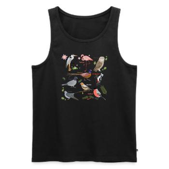 Funny Bird Watcher Birding Watching - Men's Premium Organic Tank Top - black - Front - Michal (187cm)