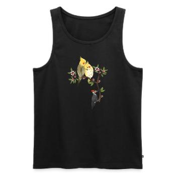 Funny Bird Watcher Birding Watching - Men's Premium Organic Tank Top - black - Front - Michal (187cm)
