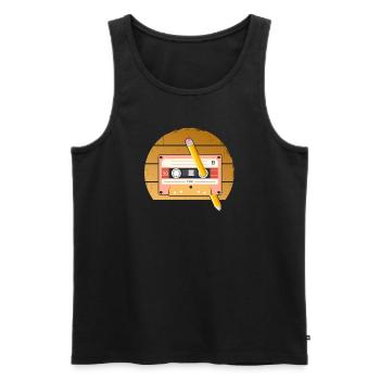 80's Cassette Tape 1990s Pencil Winding Cassette - Men's Premium Organic Tank Top - black - Front - Michal (187cm)