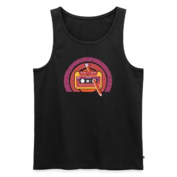 80's Cassette Tape 1990s Pencil Winding Cassette - Men's Premium Organic Tank Top - black - Front - Michal (187cm)