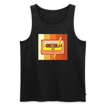 80's Cassette Tape 1990s Pencil Winding Cassette - Men's Premium Organic Tank Top - black - Front - Michal (187cm)
