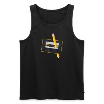 80's Cassette Tape 1990s Pencil Winding Cassette - Men's Premium Organic Tank Top - black - Front - Michal (187cm)