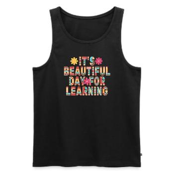 Es ist ein schöner Tag zum Lernen - Männer Premium Bio Tank Top - Schwarz - Vorne - Michal (187cm)