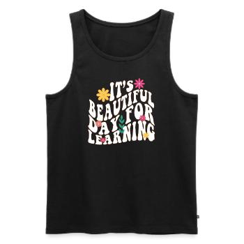 It's A Beautiful Day For Learning - Men's Premium Organic Tank Top - black - Front - Michal (187cm)