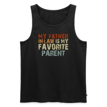 Mein Schwiegervater ist mein Lieblingselternteil - Männer Premium Bio Tank Top - Schwarz - Vorne - Michal (187cm)