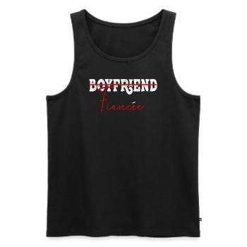 Fiançailles de couple fiancées Hommes Fiancée drôle - Débardeur bio Premium Homme - noir - Devant - AI Model Male 178 light (178cm)