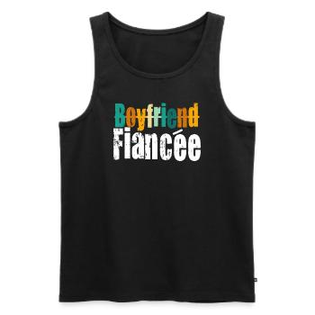 Couple Engagement Engaged Men Funny Fiancee - Men's Premium Organic Tank Top - black - Front - AI Model Male 178 light (178cm)