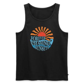 Forever Chasing Sunsets Retro Summer Vacation - Men's Premium Organic Tank Top - black - Front - Michal (187cm)