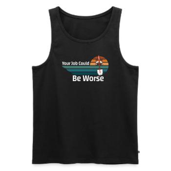 Your Job Could Be Worse Toilet Paper Workplace - Men's Premium Organic Tank Top - black - Front - Michal (187cm)