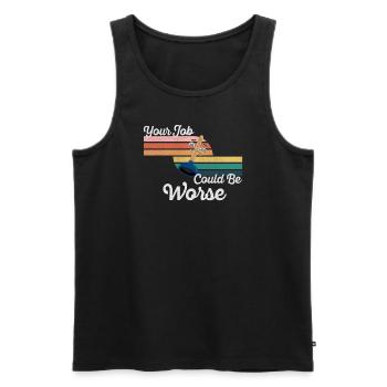 Dein Job könnte schlimmer sein Klopapier Arbeitsplatz - Männer Premium Bio Tank Top - Schwarz - Vorne - AI Model Male 178 light (178cm)