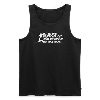 Wandern Sie auf der Suche nach kühlen Felsen - Männer Premium Bio Tank Top - Schwarz - Vorne - AI Model Male 178 light (178cm)