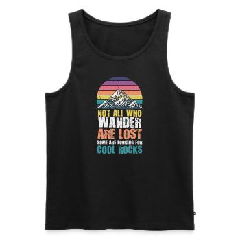 Wandern Sie auf der Suche nach kühlen Felsen - Männer Premium Bio Tank Top - Schwarz - Vorne - AI Model Male 178 light (178cm)