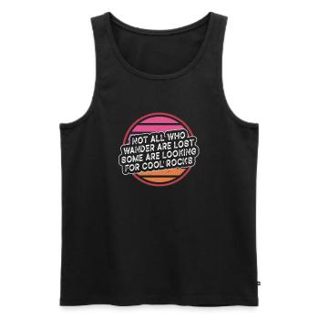 Wander Some Looking For Cool Rocks - Men's Premium Organic Tank Top - black - Front - AI Model Male 178 light (178cm)