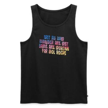 Wandern Sie auf der Suche nach kühlen Felsen - Männer Premium Bio Tank Top - Schwarz - Vorne - AI Model Male 178 light (178cm)